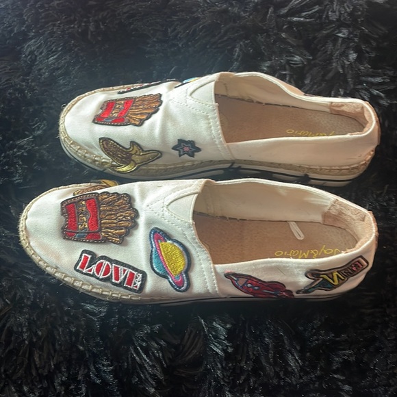 Joy And Mario Canvas Slip On Shoes Womens 9W Patch Work - Picture 3 of 6